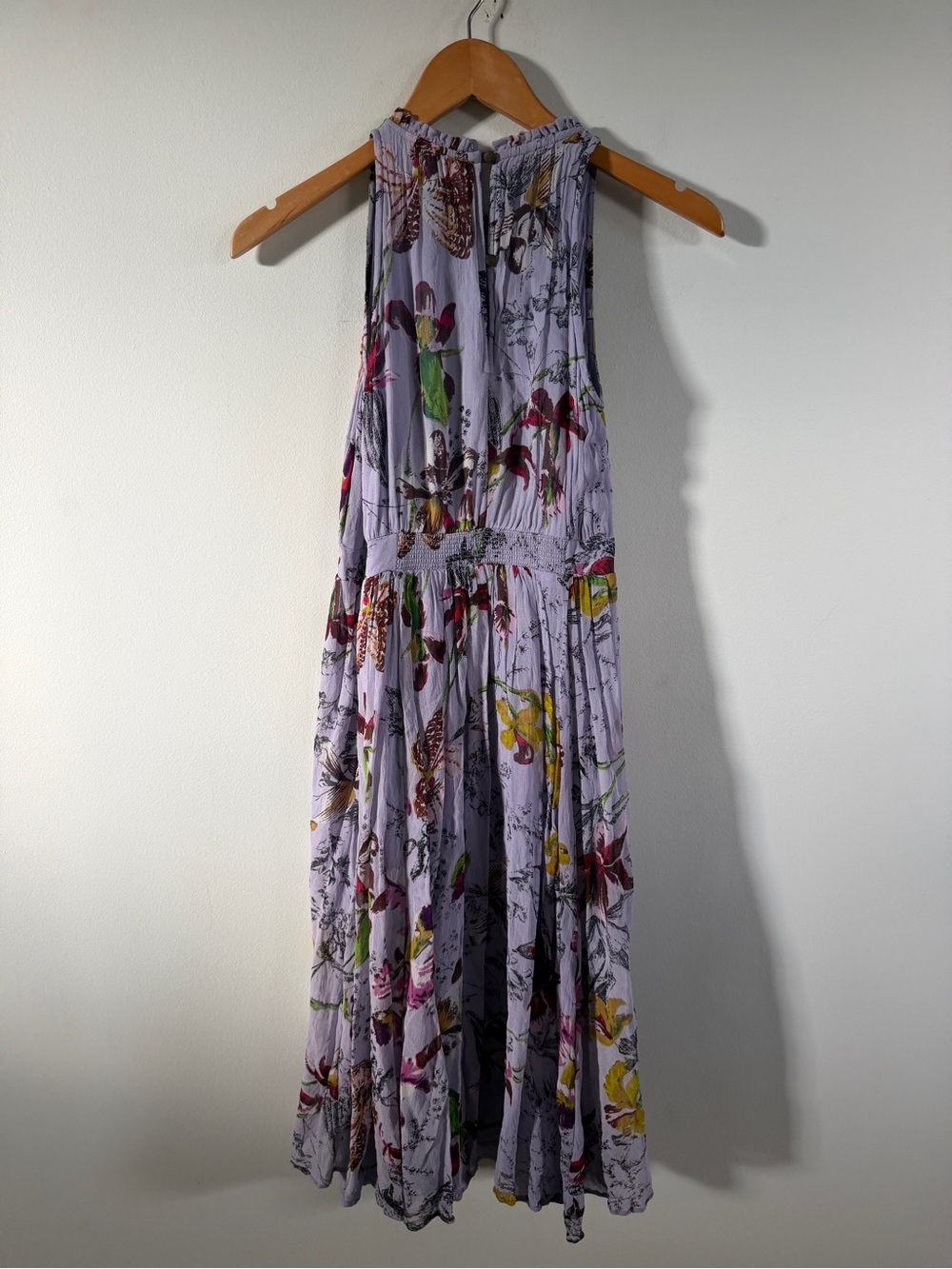By Anthropologie Lavender Floral Maxi Dress sleeveless size 0 - Picture 1 of 8